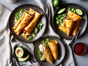 Chicken Flautas with Avocado Cream