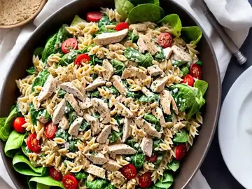 Chicken Florentine Salad with Orzo Pasta