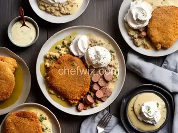 Chicken Fried Steak with Cream Pork Sausage Gravy
