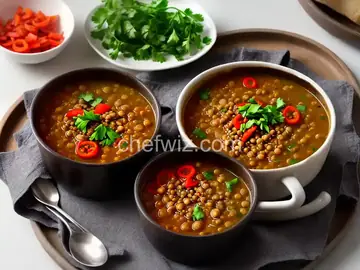 Chicken-Lentil Soup With Jammy Onions