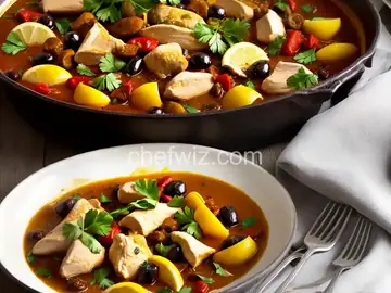 Chicken M’qualli Tagine With Olives and Preserved Lemon