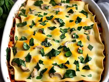 Chicken, Mushroom and Spinach Alfredo Lasagna