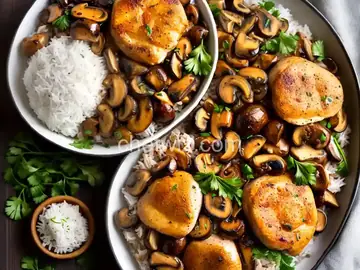 Chicken, Mushrooms and Rice