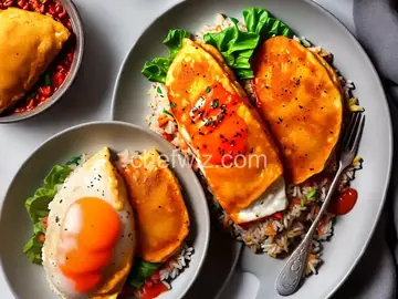 Chicken Omurice (Japanese Chicken Fried Rice Omelette With Ketchup)