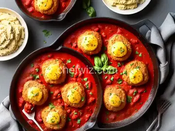 Chicken Parmesan Meatballs with Soft Polenta
