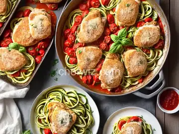 Chicken Parmesan with Zucchini Pasta