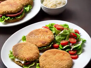 Chicken Patty Parm with Salami Salad