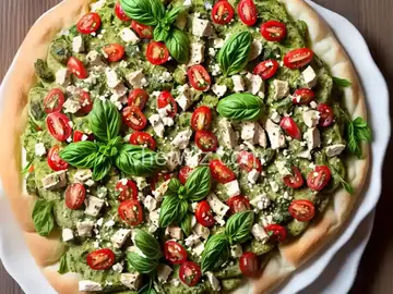 Chicken Pesto Saladizza