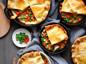 Chicken Pot Pies with Puff Pastry