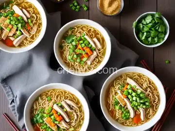 Chicken Ramen Noodle Soup with Honey Sriracha Crackers