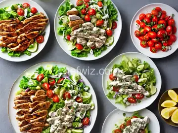Chicken Souvlaki With Tzatziki Sauce and Greek Salad Recipe