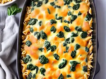 Chicken, Spinach, and Cheese Pasta Bake
