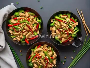 Chicken Stir-Fry with Spicy Peanut Sauce