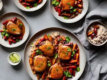 Chicken Thighs in Rhubarb Sauce