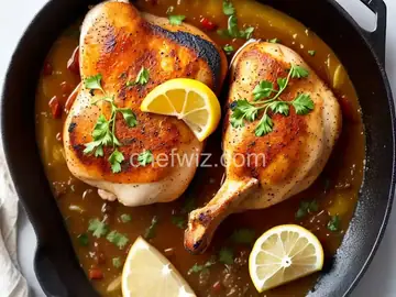 Chicken Under a Skillet with Lemon Pan Sauce