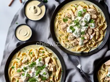 Chicken and Bowtie Pasta with Asiago Cream Sauce