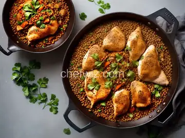 Chicken and Lentils With Moroccan Spices