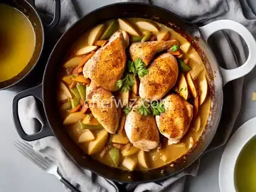 Chicken with Apple, Onion and Cider Sauce