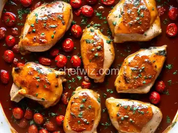 Chicken with Herb-Roasted Tomatoes and Pan Sauce