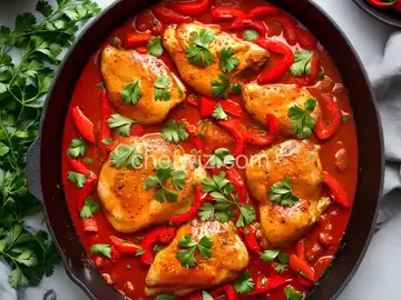 Chicken with Red Pepper Sauce