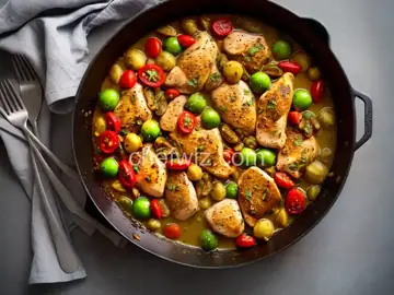 Chicken with Tomatillos and Poblanos
