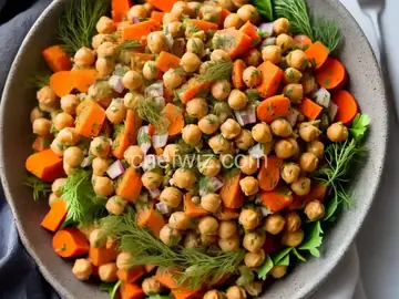 Chickpea Salad with Carrots and Dill