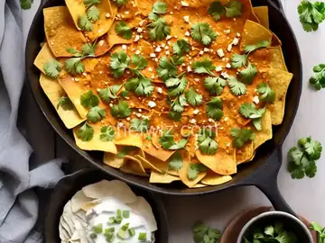 Chilaquiles Verdes with Baked Tortilla Chips