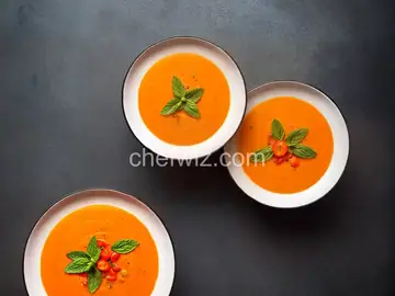 Chilled Carrot and Tomato-Mint Soup