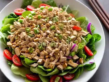 Chinese Chicken Salad with Red Chile Peanut Dressing