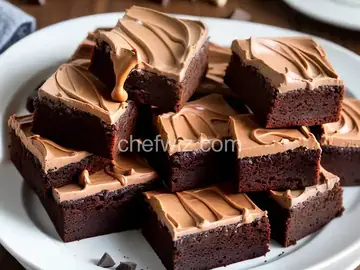Chocolate Brownies with Peanut Butter Frosting