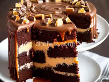 Chocolate Butterfinger-Caramel Cake