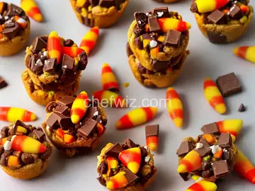 Chocolate-Candy Corn Pretzel Bites