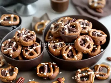 Chocolate-Caramel-Pecan Pretzel Bites