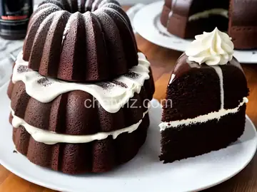 Chocolate Guinness Bundt Cake with Whiskey Whipped Cream