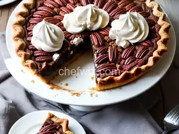 Chocolate Pecan Pie With Chantilly Cream