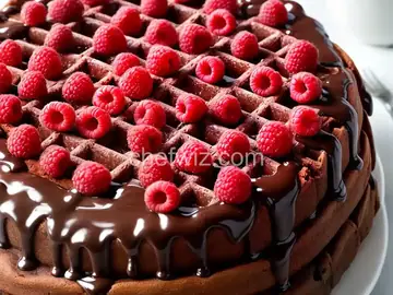 Chocolate-Raspberry Waffle Cake