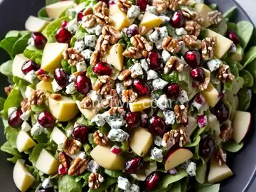 Chopped Apple Salad with Toasted Walnuts, Blue Cheese and Pomegranate Vinaigrette
