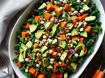 Chopped Kale Salad with Edamame, Carrot and Avocado