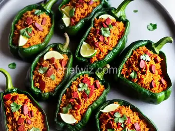 Chorizo and Rice-Stuffed Poblano Peppers