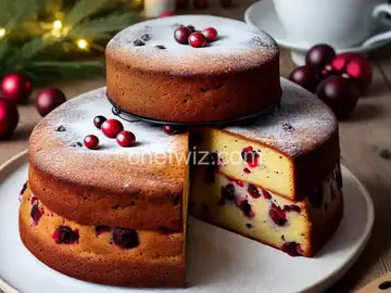Christmas Cranberry Cake with Amaretto