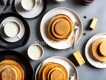 Churro Pancakes with Sweet Milk Glaze