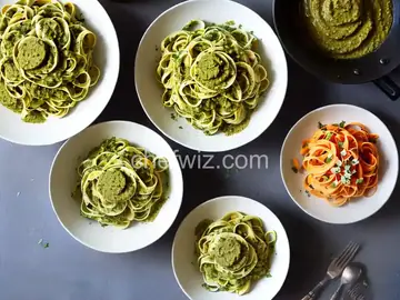 Cilantro-Pepita Pesto with Squash Ribbons and Fettuccine