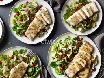 Cilantro Roast Cod and Cabbage With Herb Salad