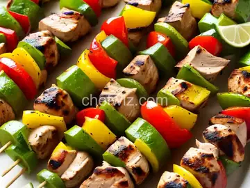 Cilantro-and-Lime Marinated Chicken Fajita Kebabs Recipe