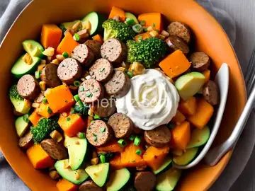 Cinderella Pumpkin Bowl with Vegetables and Sausage