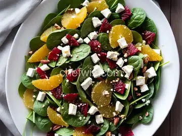 Citrus Spinach Salad with Feta and Cranberry Dressing