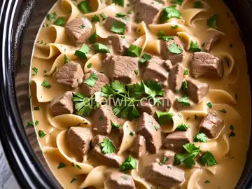 Classic Beef Stroganoff in a Slow Cooker