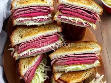Classic Reuben Sandwiches (Corned Beef on Rye With Sauerkraut and Swiss)