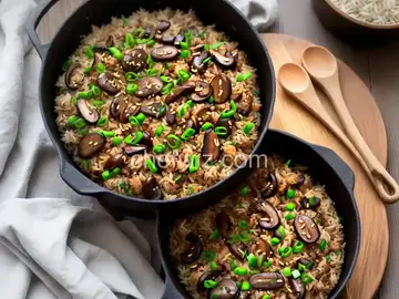 Clay Pot Rice With Spicy Sausage and Mushrooms Recipe