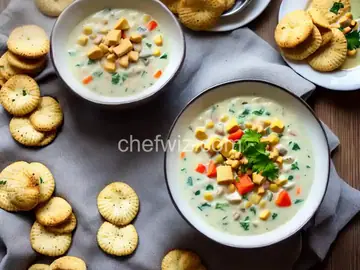 Coconut Cod Chowder With Seasoned Oyster Crackers
